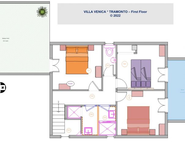 MAP First Floor TRAMONTO Housing Villa Venica 2022